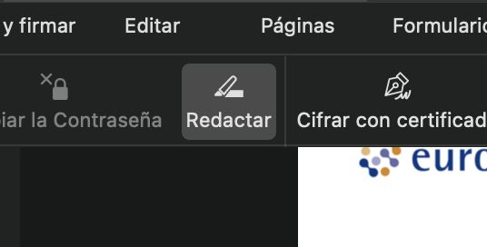 Pestaña Proteger en PDFgear con la opción Redactar destacada